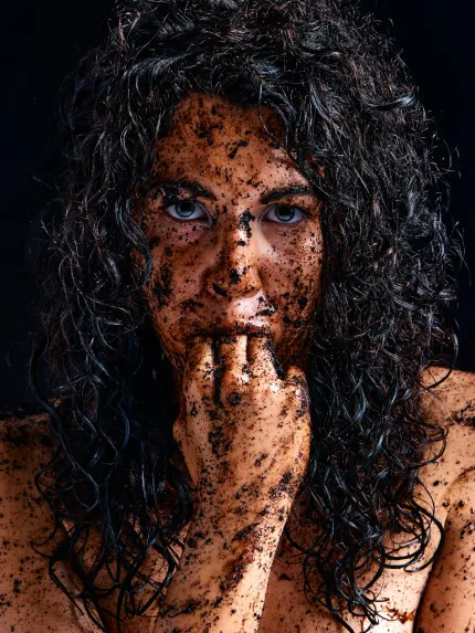 Spain-based Bulgarian model Gia Ren Dirty edgy explicit dirt covered erotic art Cinaed Dane