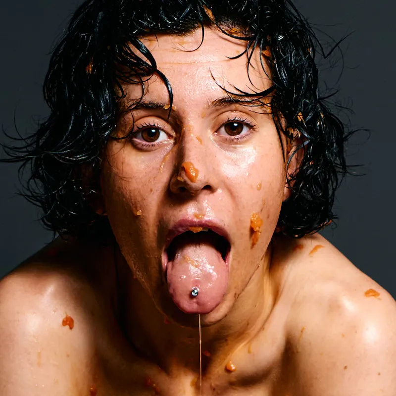 German Spain resident Ulah Bauer Wet Papaya explicit nude papaya fruit tactile photography Barcelona Cinaed Dane